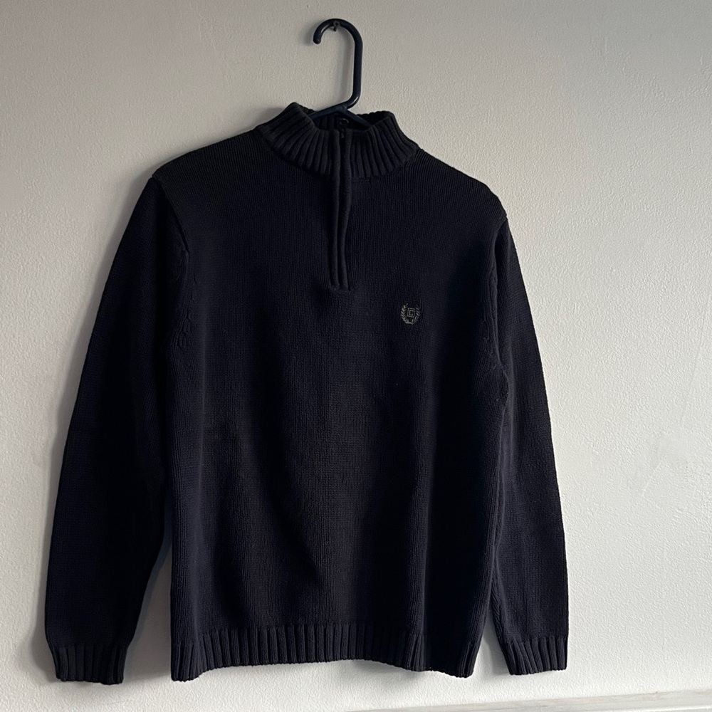Chaps Men's Black Zip-Up Sweater